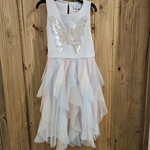 Rare Editions Butterfly Dress with Iridescent Sequins